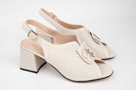 Women's sandals made of natural leather JOSE SIMON 377 Cream