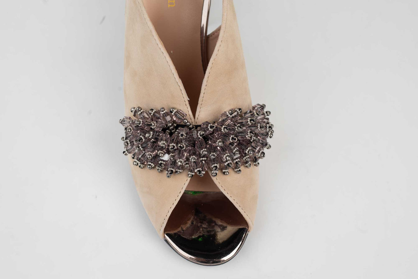 Women's sandals made of genuine leather JOSE SIMON 815 Beige velour