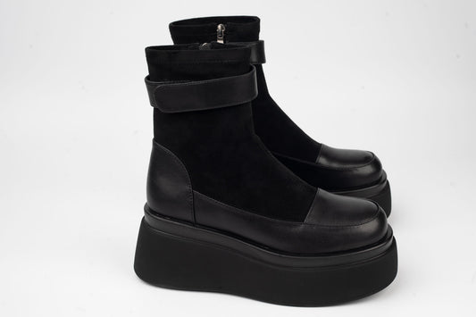 Women's boots natural leather + stretch ANNA VIOTI 8365 N box vel