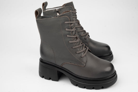 Women's genuine leather boots BETINA 53275 Grey