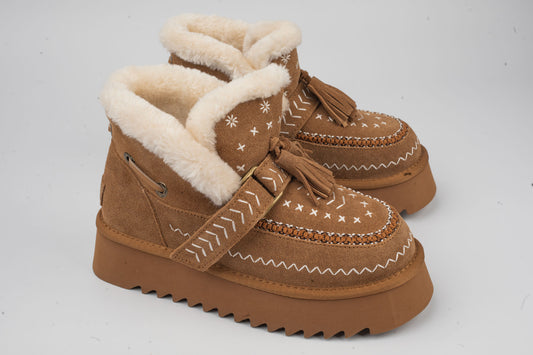 Women's boots made of genuine suede leather ANNA VIOTI 113-4 Camel vel