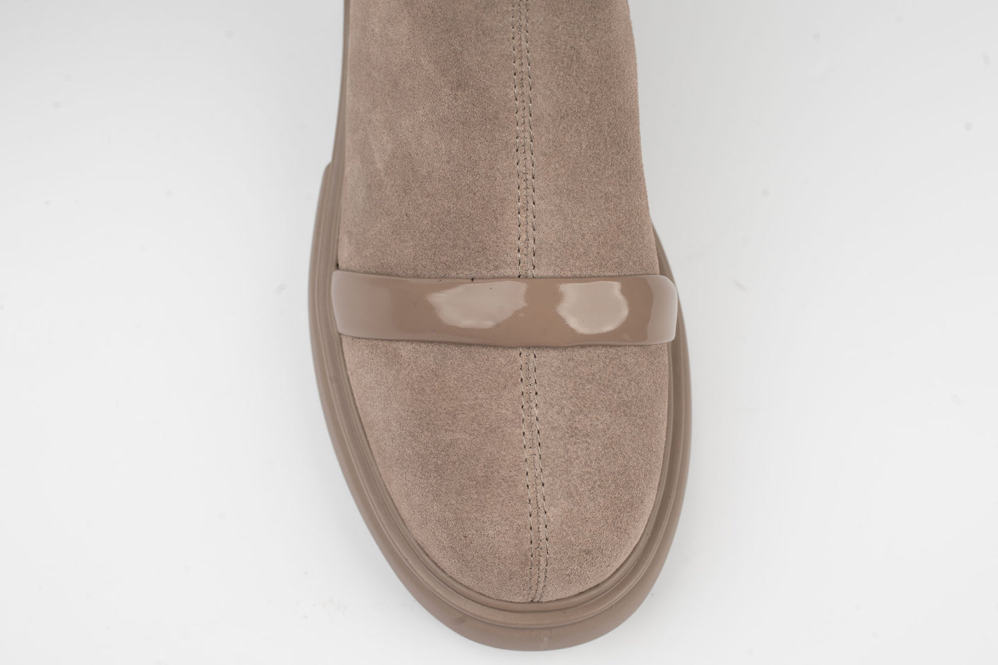 Women's boots made of genuine suede leather ANNA VIOTI 117 Taupe