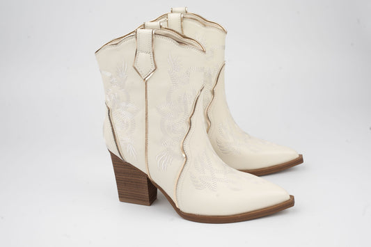 Women's genuine leather boots ANNA VIOTI 2460 White