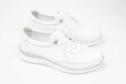Pantofi dama casual piele naturala JOHAN 1111 Alb