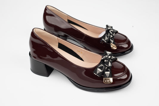 Pantofi damă piele naturală lăcuită FORMAZIONE 30 Bordo lac