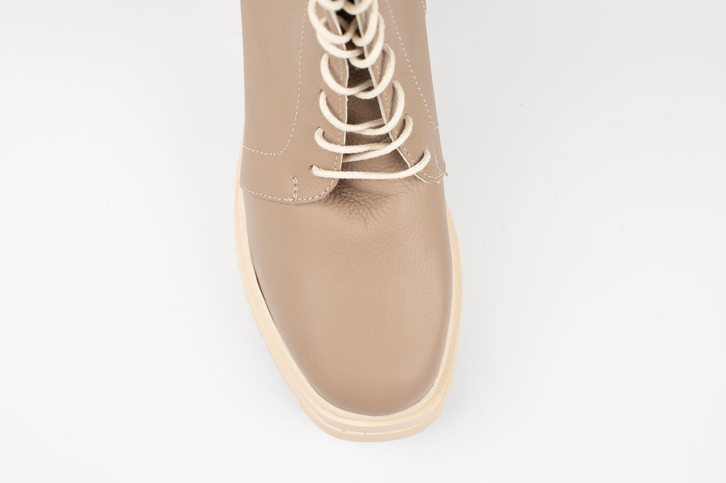 Ghete dama casual piele naturala PERLA 1617 Bej Box