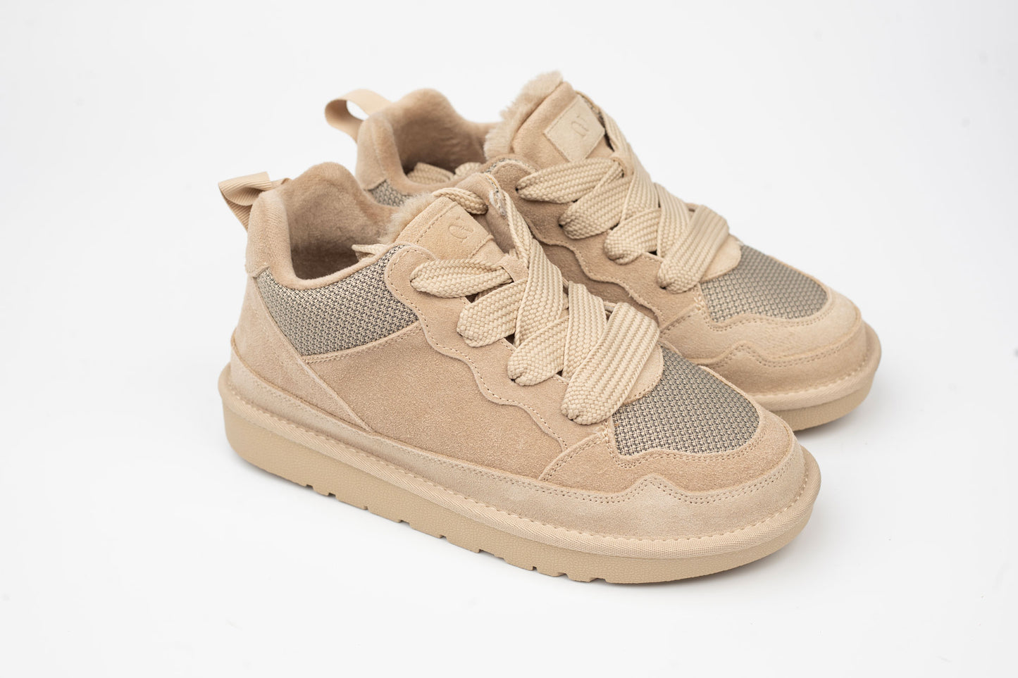 Women's sneakers made of genuine suede leather ANNA VIOTI 114 Beige