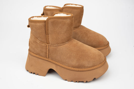 Women's boots made of genuine suede leather Camel vel