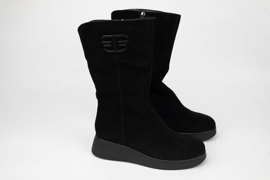 Women's boots made of genuine suede leather BETINA L12-1 N vel