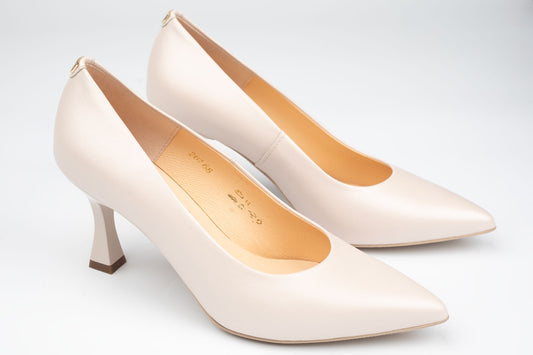 Pantofi damă piele naturală SALA 20768 Crem sidef