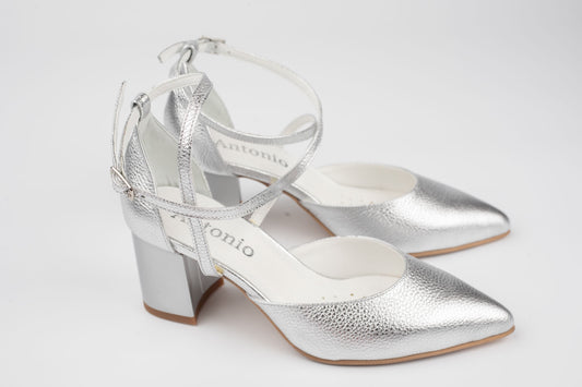 Pantofi dama piele naturala ANTONIO 12420 Argintiu