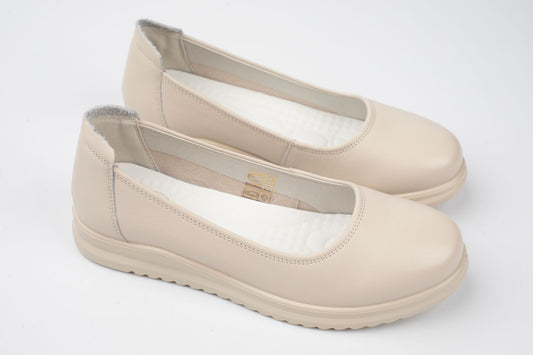 Pantofi din piele naturală FORMAZIONE 6651 CREM