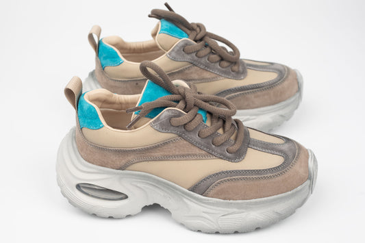 Adidași damă piele naturală FRANCO GERERDO 2158 Grey Blue