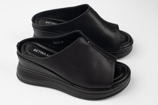 Saboți damă piele naturală BETINA 52115 Negru