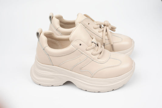Adidași damă piele naturală FRANCO GERERDO 10785 Crem