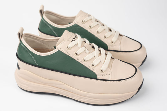 Pantofi damă piele naturală BETINA X-5092 Bej verde