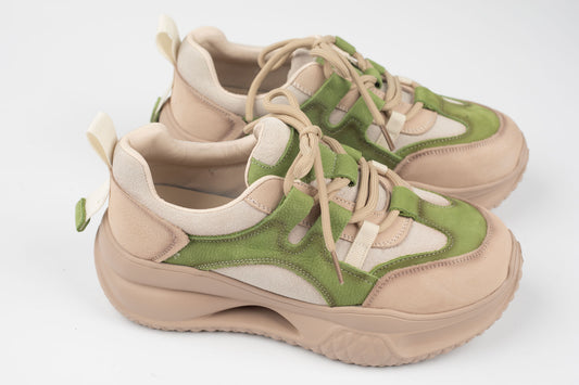 Adidași damă piele naturală FRANCO GERERDO 2577 Crem verde