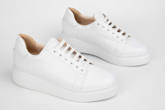 Women's shoes, natural leather PERLA 1992, white