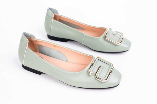 Women's casual shoes made of natural leather FORMAZIONE 6097 green