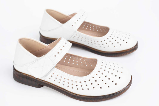 Pantofi dama casual piele naturala FORMAZIONE 2285 crem perf