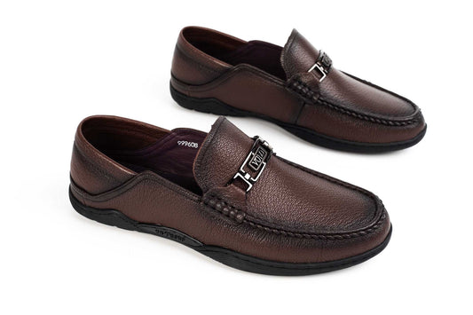 Men's casual shoes made of genuine leather MELS 999608 brown