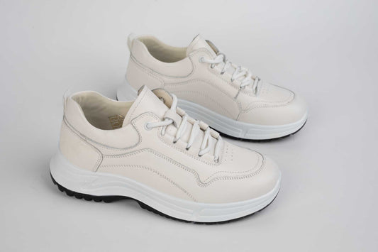 Women's casual shoes made of genuine leather FORMAZIONE 503 Cream