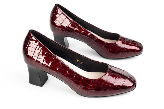 Women's genuine leather shoes FORMAZIONE 7395 Bordeaux lacquer