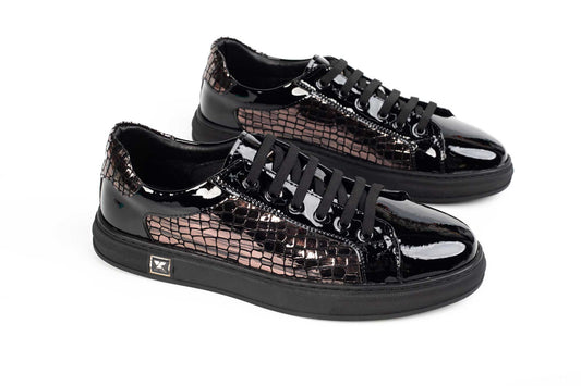 Men's genuine leather shoes FRANCO GERARDO 2115 Black patent