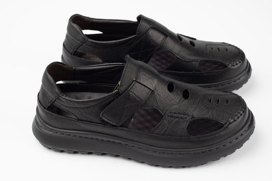 Pantofi Sanda bărbați piele naturală 99616 Negru