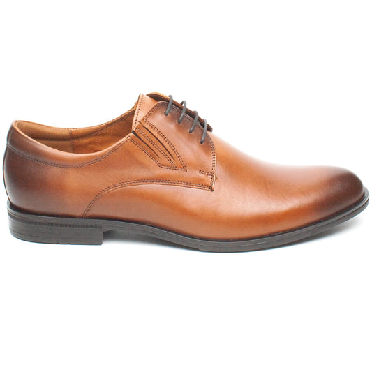 Elegant men's shoes made of genuine leather CONHPOL 6845 cognac