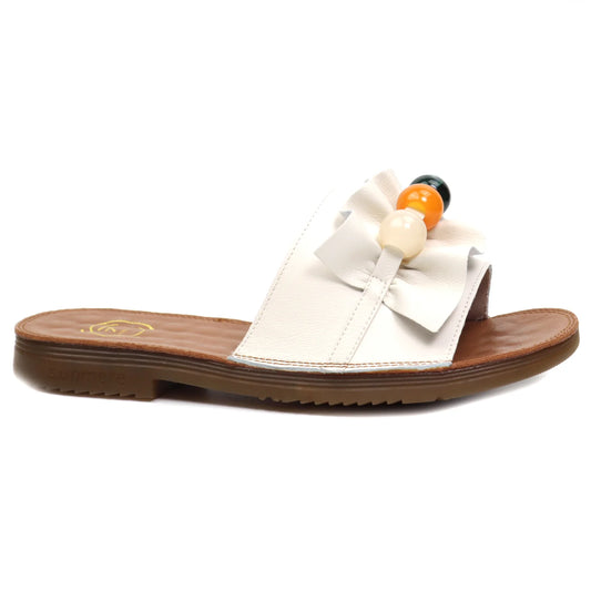 Women's genuine leather slippers FORMAZIONE 6209 Cream