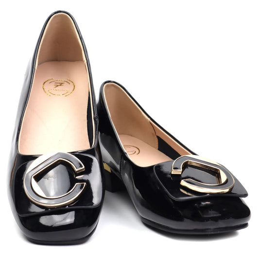 Women's shoes, natural patent leather 8117 N