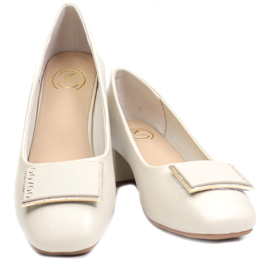 Women's genuine leather shoes FORMAZIONE 508-13 Cream