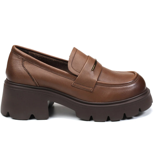 Women's genuine leather shoes FORMAZIONE 66319 Brown