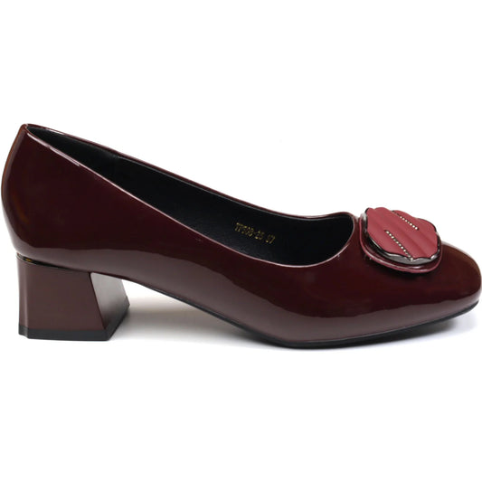 Women's genuine leather shoes FORMAZIONE 508-25 Bordeaux lacquer