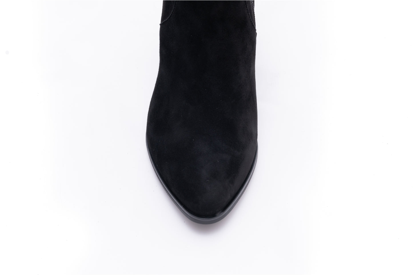 Elegant women's boots made of genuine leather SALA 9366 black velour