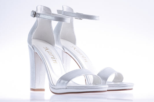 Women's sandals KARIN 6300-1 white croco satin