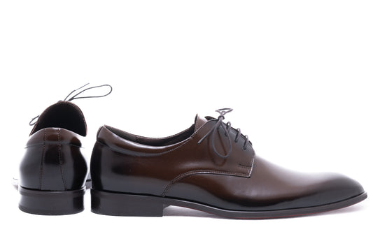 Elegant men's shoes, natural leather 6498, brown