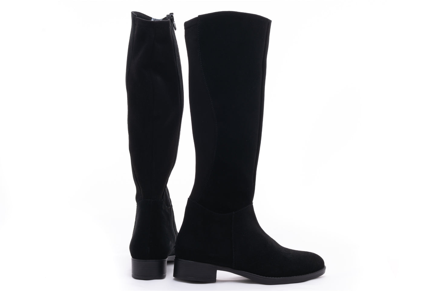 Cizme dama elegante piele naturala FASCINO 1823 negru velur