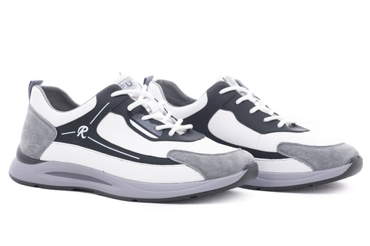 Men's casual shoes natural leather FRANCO GERARDO 10-983 black and white