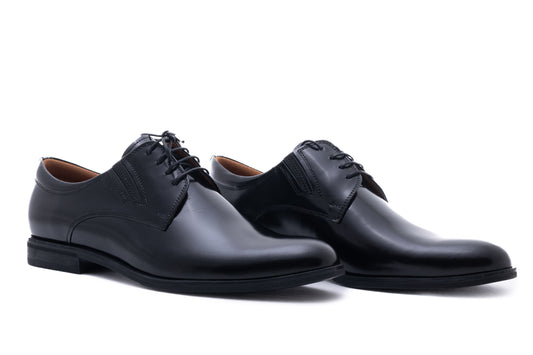 Elegant men's shoes, genuine leather 6845, black