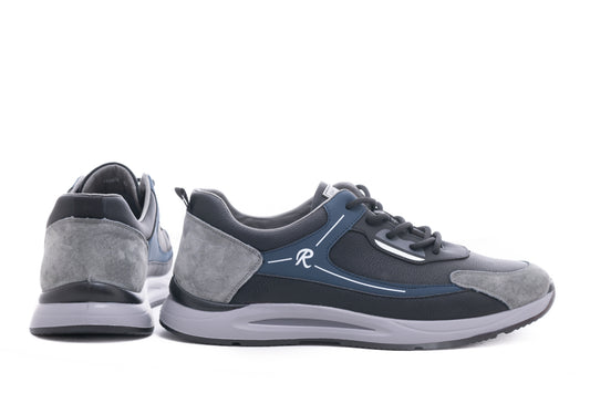 Men's casual shoes natural leather FRANCO GERARDO 10-983 black gray