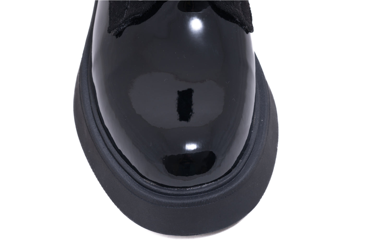 Women's casual boots, eco-leather, LONDON 603-21, black patent leather