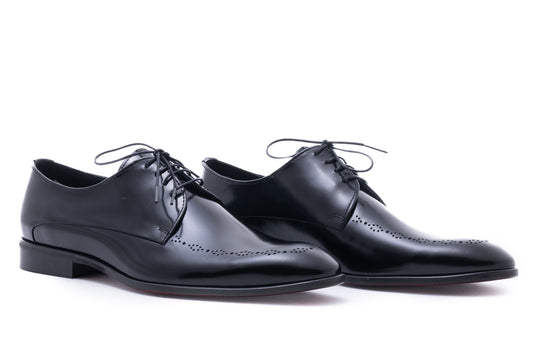 Elegant men's shoes, genuine leather, 8497, black