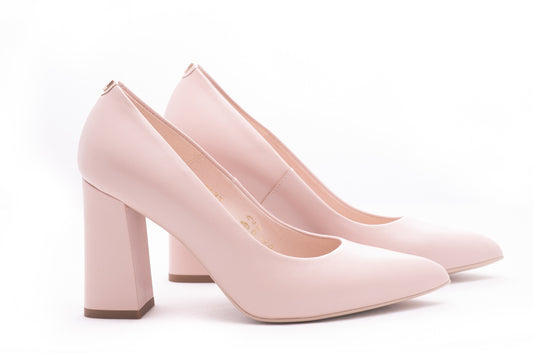 Elegant women's shoes made of natural leather SALA 9933 pink