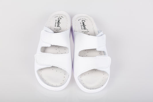 Women's genuine leather clogs DACO 12-2 white