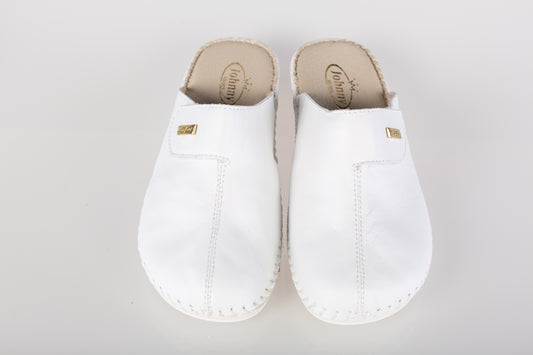 Women's genuine leather clogs JOHNY 70598-6 white