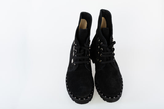 Women's casual boots made of genuine leather PREGO 230 black velour