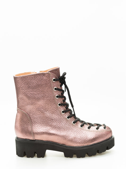 Women's casual boots, natural leather PREGO 220 biz pink