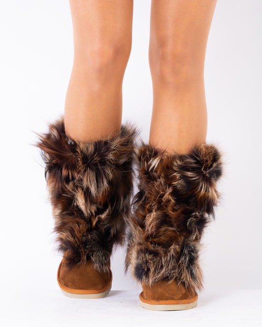 Women's casual boots, natural leather, brown UGG